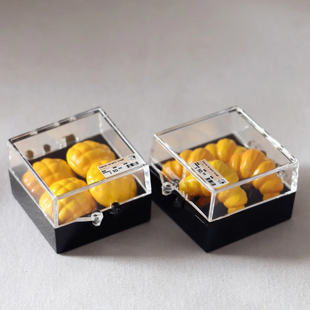 Mini adorno de escritorio para comida, accesorio para casa de juegos, accesorios para fotos, Croissant, artesanía, modelo de resina, decoración, adornos de piña, 2 uds. - imagen 3