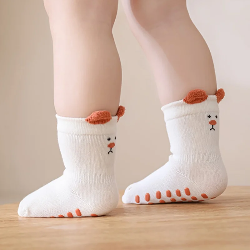 Calcetines para niños y niñas, calcetines de algodón a la moda para Otoño e Invierno, calcetines bonitos y suaves para bebés y niños pequeños, calcetines antideslizantes para el hogar de 3 a 5 años - imagen 2