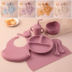 Platos antivuelco de silicona para bebé – Set alimentación