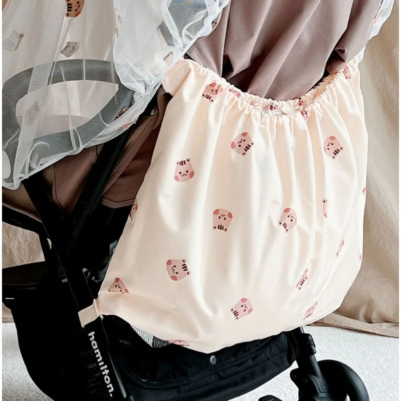 Bolsa de almacenamiento para carrito de mano con estampado Ins, organizador colgante para mamá y bebé, con capacidad para ropa, pañales, mantas, guardería portátil, viaje - imagen 4