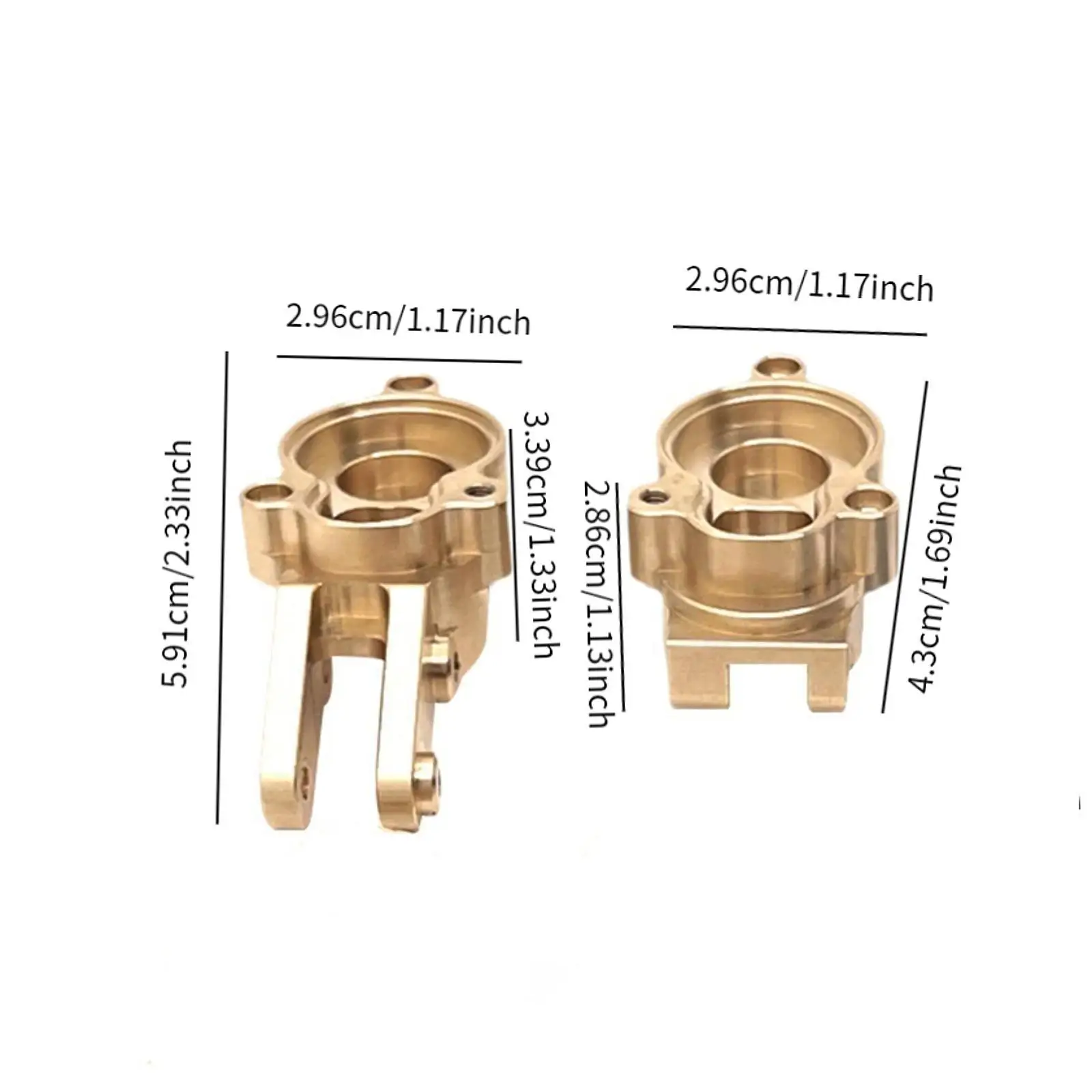4Pcs 1/10 Rear Steering Knuckles and Gear Cover Brass Rear Steering Cup Upgrade for Yk4106 Trucks RC Hobby Car Model Accessories