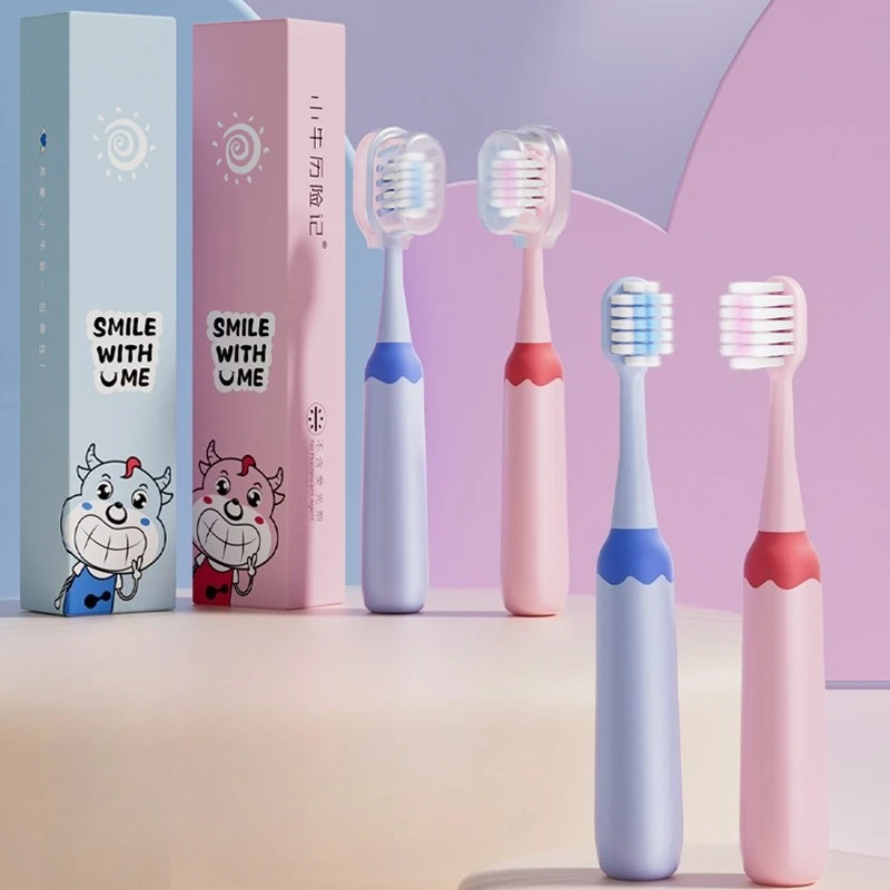 Cepillo de dientes de pelo suave, limpieza Oral, cepillo de dientes Manual para niños, cepillo de dientes para niños, cuidado de los dientes ecológico portátil ultrafino de 3 a 9 años