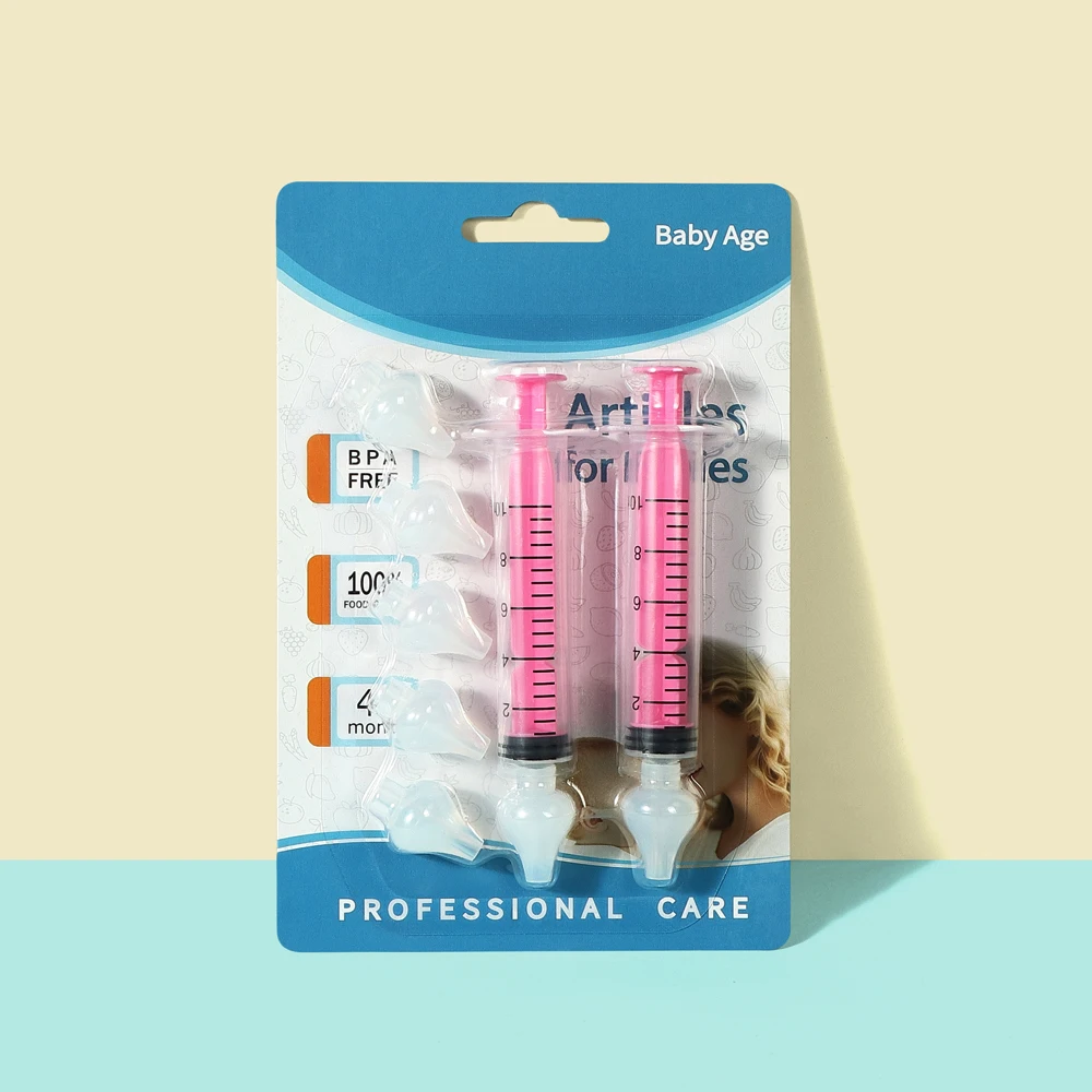 Juego de jeringa Nasal para bebé de 10ML con 5 cabezales de silicona, aspirador Nasal para bebé, jeringa Qucik, limpiador de nariz, herramientas de enjuague para niños pequeños - imagen 4