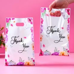 10/25/50 Uds. Bolso rosa con forma de corazón y hojas de flores, embalaje para fiesta de cumpleaños, bolsas de dulces, suministros para fiesta de cumpleaños, Baby Shower