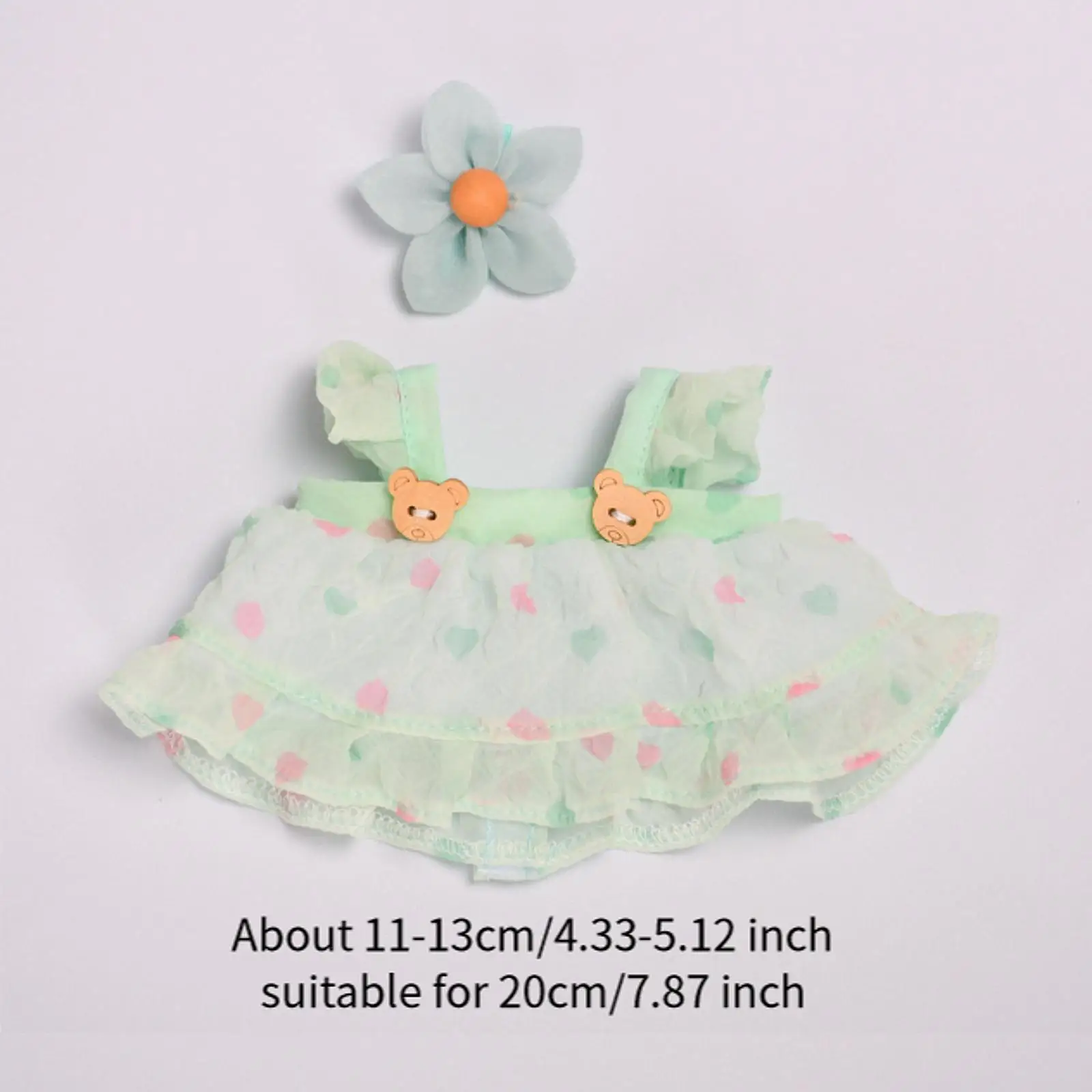 2Pcs Dolls Princess Dress with Flower Hairpin Accessory for 20cm Dolls Thanksgiving Gifts, New Year gifts