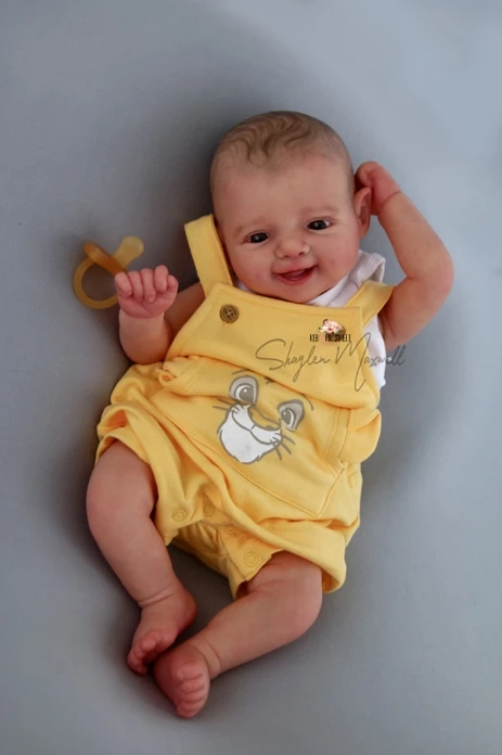 NPK-piezas de muñeca sin pintar, alta cantidad, 20 pulgadas, con cuerpo de tela, Kit de muñeca Reborn, McKinli, lindo bebé sonriente