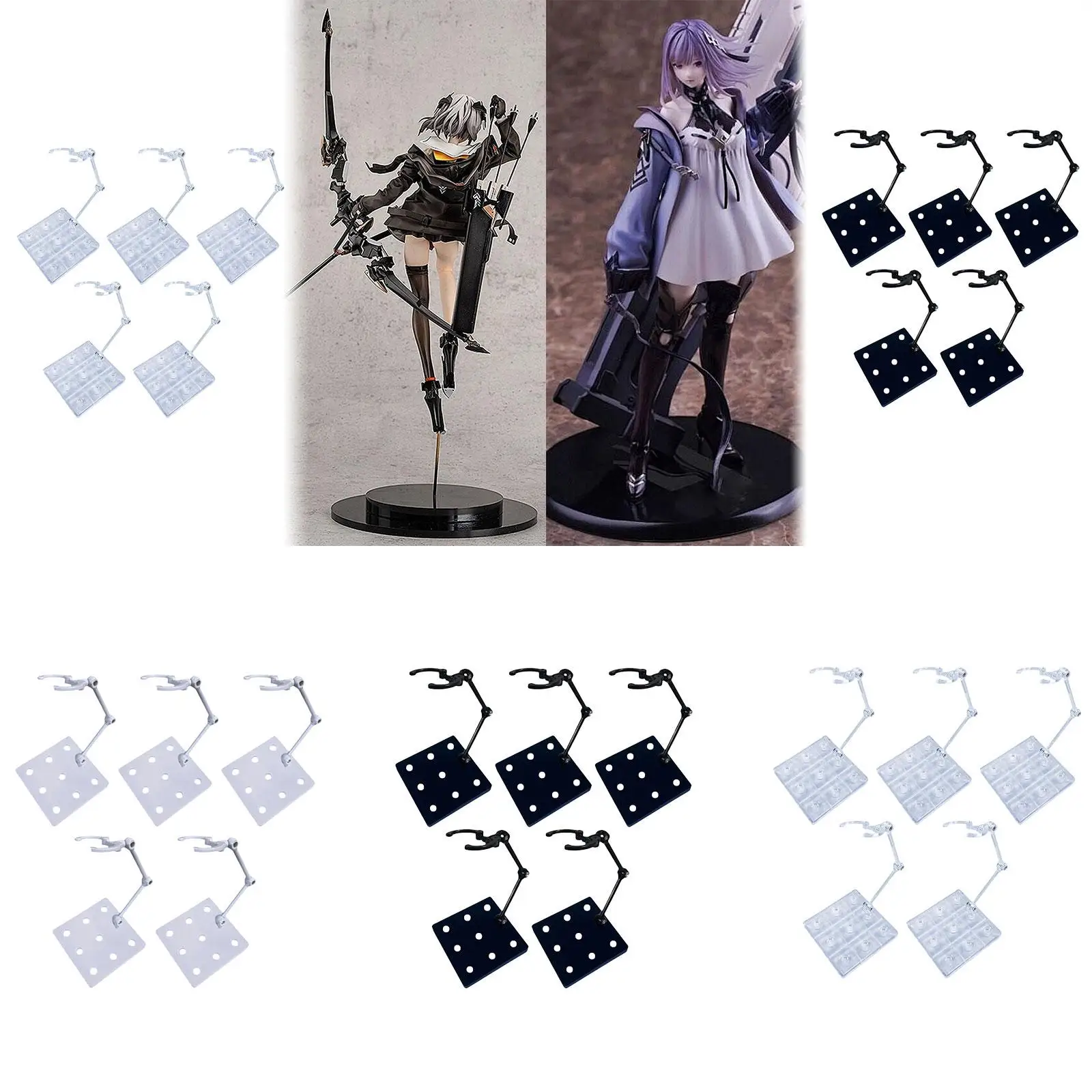 5Pcs Action Figure Stand Support Arm Adjustable Doll Stop Motion Holder Bracket for Ideal Gift Hg/RG Children Friends
