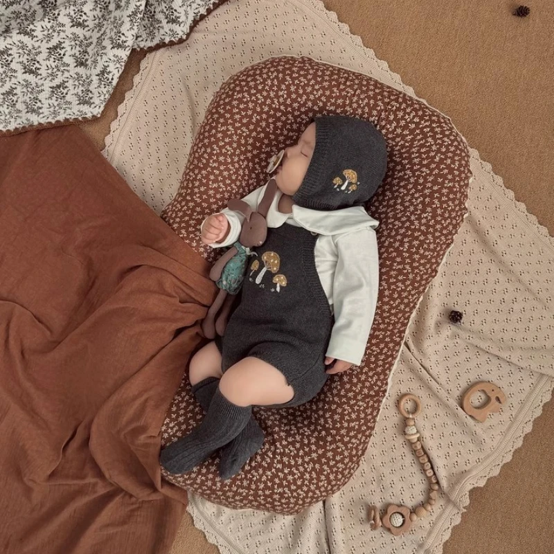 Moisés para bebé, cama para recién nacido, nido, alfombrilla para cambiar pañales de bebé, 2 lados, funda suave y transpirable 100% de algodón, funda extraíble - imagen 3