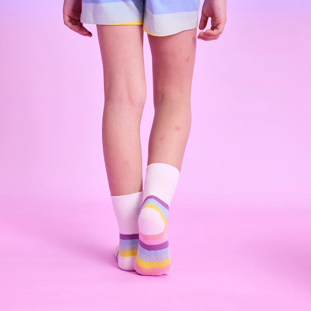 DXTON Calcetines de algodón rayas para niña - imagen 5
