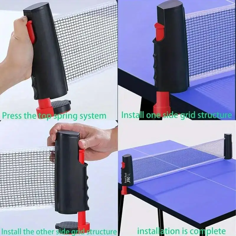 Nueva rejilla de tenis de mesa, red telescópica portátil gruesa con borde de arco para juegos de interior y exterior, malla de tenis de mesa estirable - imagen 5