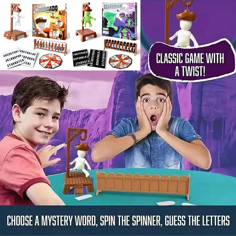Juegos de mesa Hangman magnéticos para adolescentes, juego de palabras de adivinación misteriosa que brilla en la oscuridad, juego de mesa de adivinación antes de Hank Falls【】;' - imagen 3