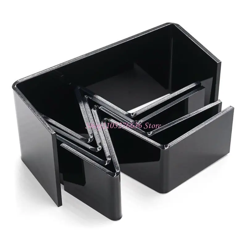 Juego de muebles para casas de muñecas, mesa acrílica a escala 1/12 con sillas, para uso en oficina y escuela, 5 uds. - imagen 4