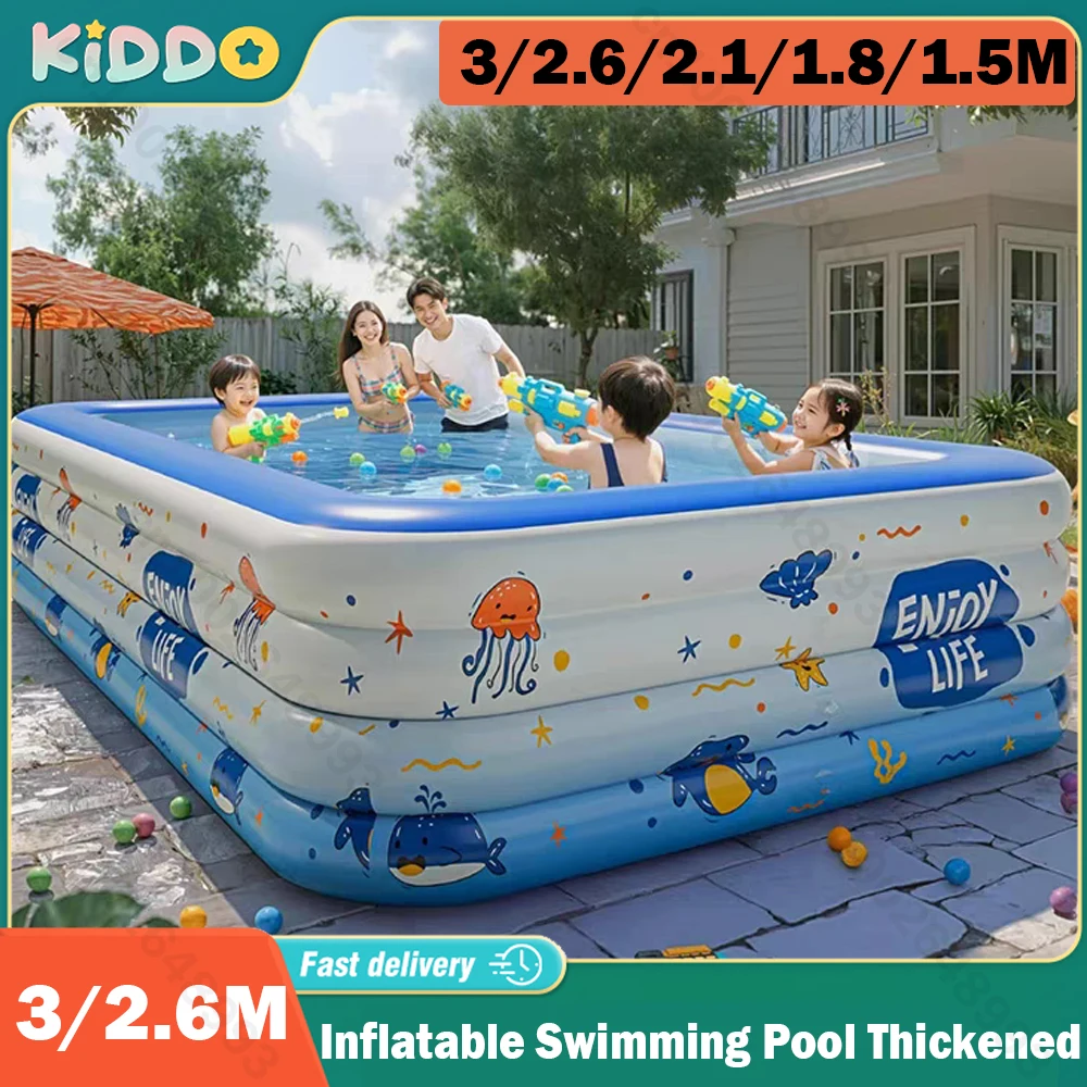 Piscina inflable de gran familia para adultos, piscinas inflables gruesas de PVC, piscinas para bebés, bañera móvil para interiores y exteriores
