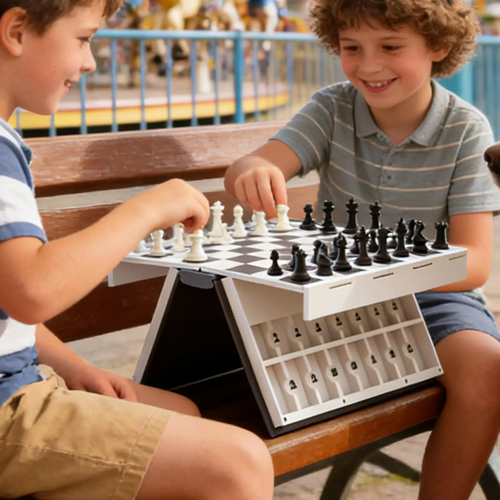 Ajedrez 3D infantil – Juego de mesa familiar plegable para niños - imagen 3