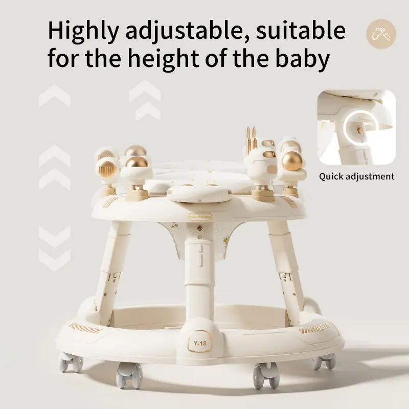 Carro para caminar para bebés de 6 a 36 meses: evita las piernas en forma de O, plegable, evita vuelcos laterales, carrito para caminar asistido con empuje manual - imagen 3