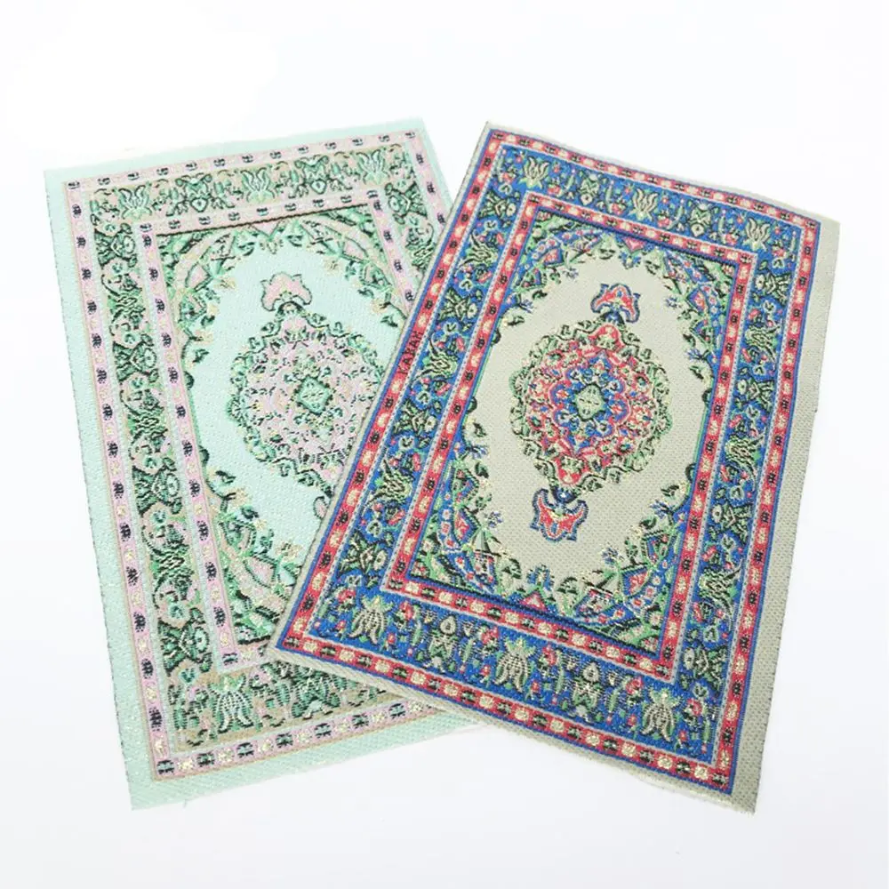 Alfombrilla de hilo de estilo turco a escala 1:12, revestimientos de suelo, alfombra de casa de muñecas, Ojos de Persia, Alfombra tejida en miniatura, accesorios para muñecas - imagen 5