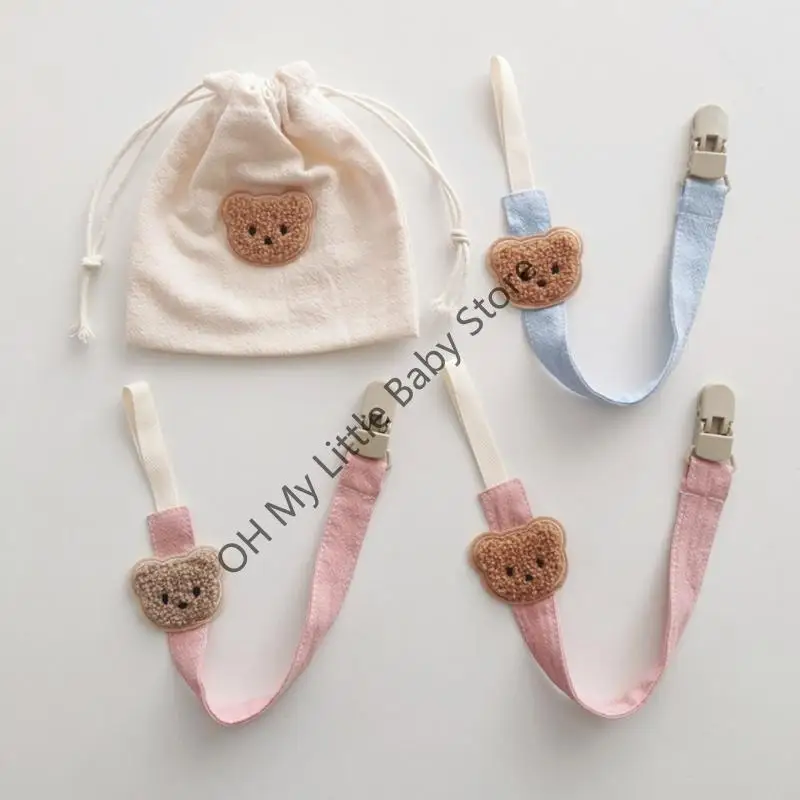 M76C chupete bebé con Clips, soporte, mordedor dibujos animados, cadena dentición simulada, correa para chupete cadena - imagen 2