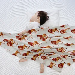 Manta muselina algodón orgánico suave reversible para bebé