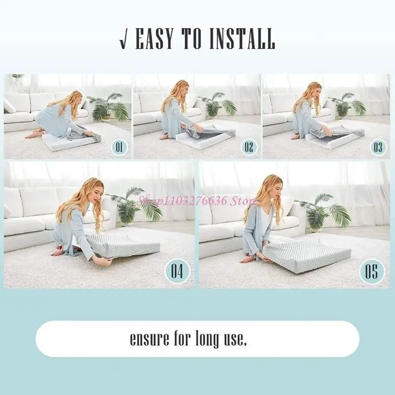 R6FD 2pcs/set Changing Table Cubierta cubierta almohadilla para funda almohada bebé Manga cómoda - imagen 5