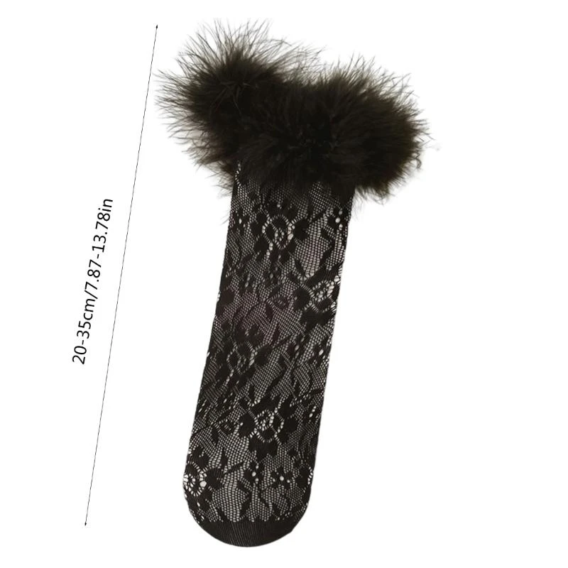 M76C Lindo y elegante encaje a mano encaje plumas: calcetines para niños 6 colores duradero - imagen 5