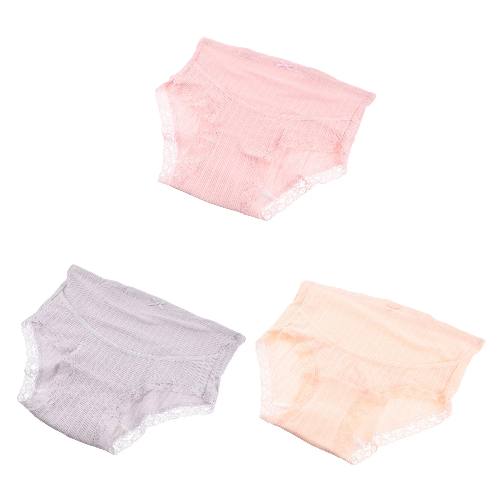 Bragas de algodón de cintura alta para maternidad, ropa interior para mujeres embarazadas, soporte elástico transpirable sobre el vientre, 3 uds. - imagen 3