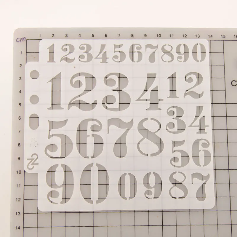 13*13cm número de dígitos 0-9 práctica DIY capas libro de recortes colorear grabado álbum pintura decorativa plantilla plantillas - imagen 2