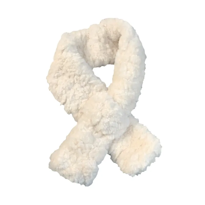 Bufanda de estilo coreano de otoño/invierno 2025: calentador de cuello de piel sintética de conejo engrosado: ¡envoltura cruzada acogedora y versátil para calidez y atmósfera! - imagen 5