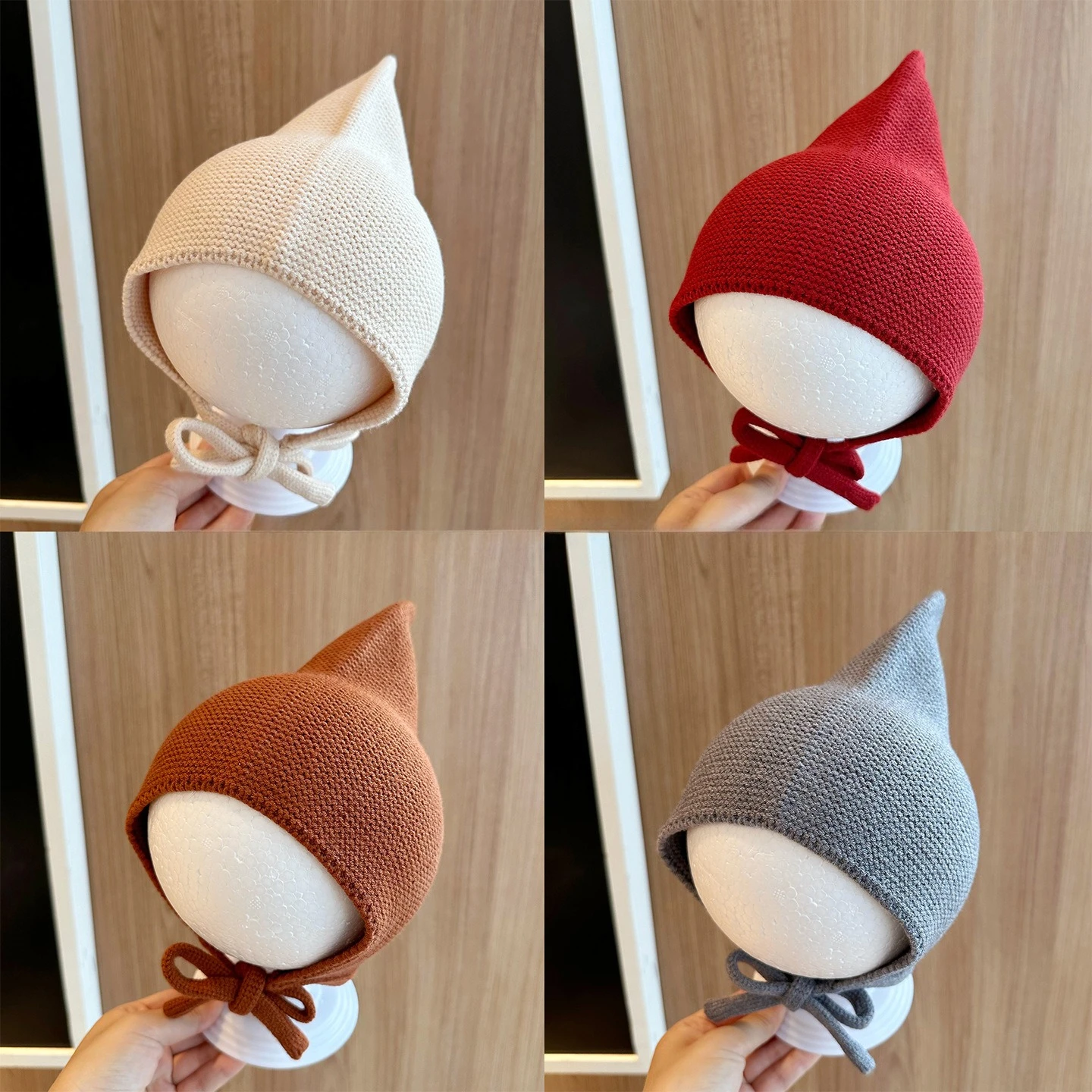 Otoño/Invierno, gorro tejido para bebés, niños y niñas, gorro cálido grueso sólido para niños, gorro con protección para los oídos, gorro para niños de 3 a 18 meses - imagen 3