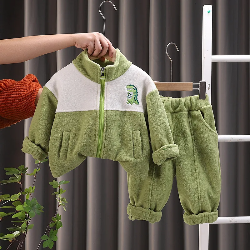 Nueva ropa de Otoño Invierno para bebés, chaqueta gruesa para niñas, pantalones, 2 unids/set, disfraz para niños, ropa para niños, chándales infantiles - imagen 2