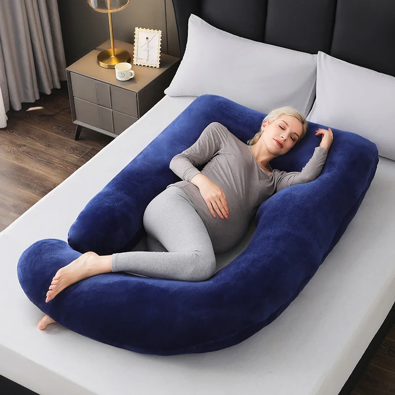 Almohada de embarazo, almohada en forma de J para mujeres embarazadas, almohada de maternidad multifuncional, cojín de maternidad para dormir lateral lavable - imagen 3