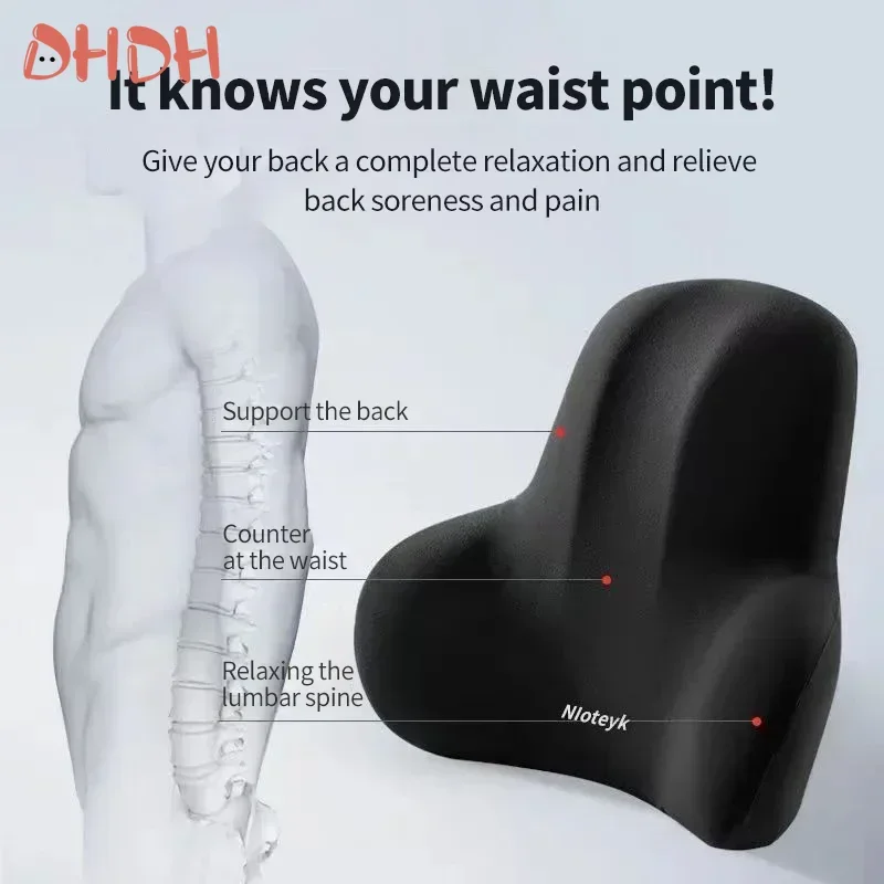 Cojín de cuello de coche de alta calidad, espuma viscoelástica, soporte Lumbar protector para espalda, almohada Universal transpirable para reposacabezas de coche, suministros para coche - imagen 3