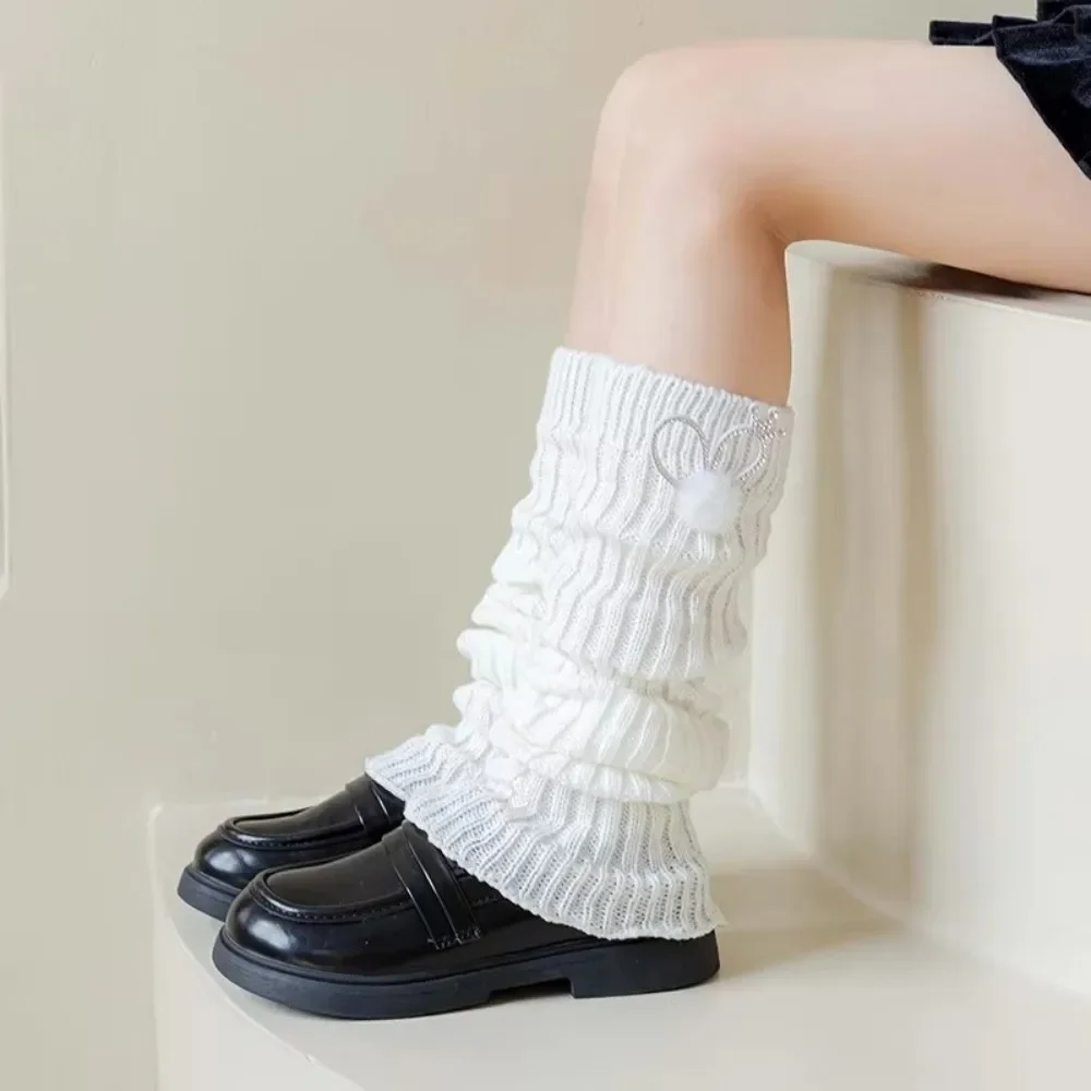 Calcetines tubo para niñas con orejas de conejo y volantes tejidos Y2K - imagen 2