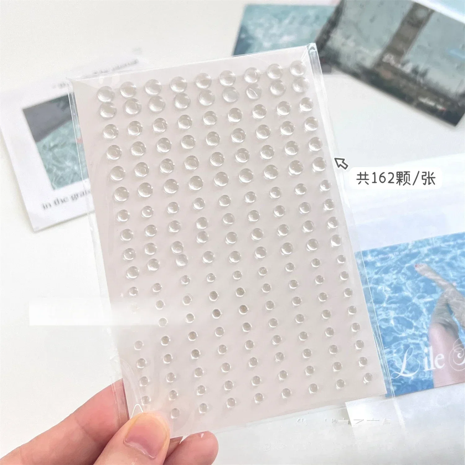 162 Uds. Pegatinas de cuentas de agua transparentes para funda de teléfono, álbum de recortes, diario, tarjetas fotográficas, Material de decoración DIY, parche artesanal - imagen 4