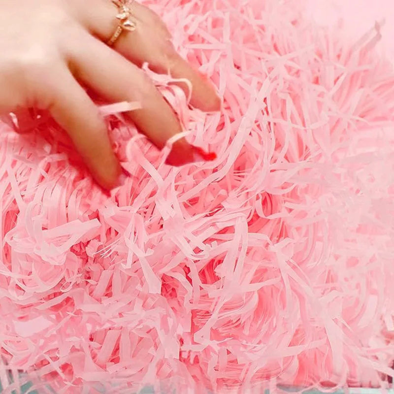 Material de relleno de papel triturado colorido de hierba Lafite de 20-80g, suministros de decoración para fiestas DIY para el hogar, decoración de cajas de regalo TMZ - imagen 5