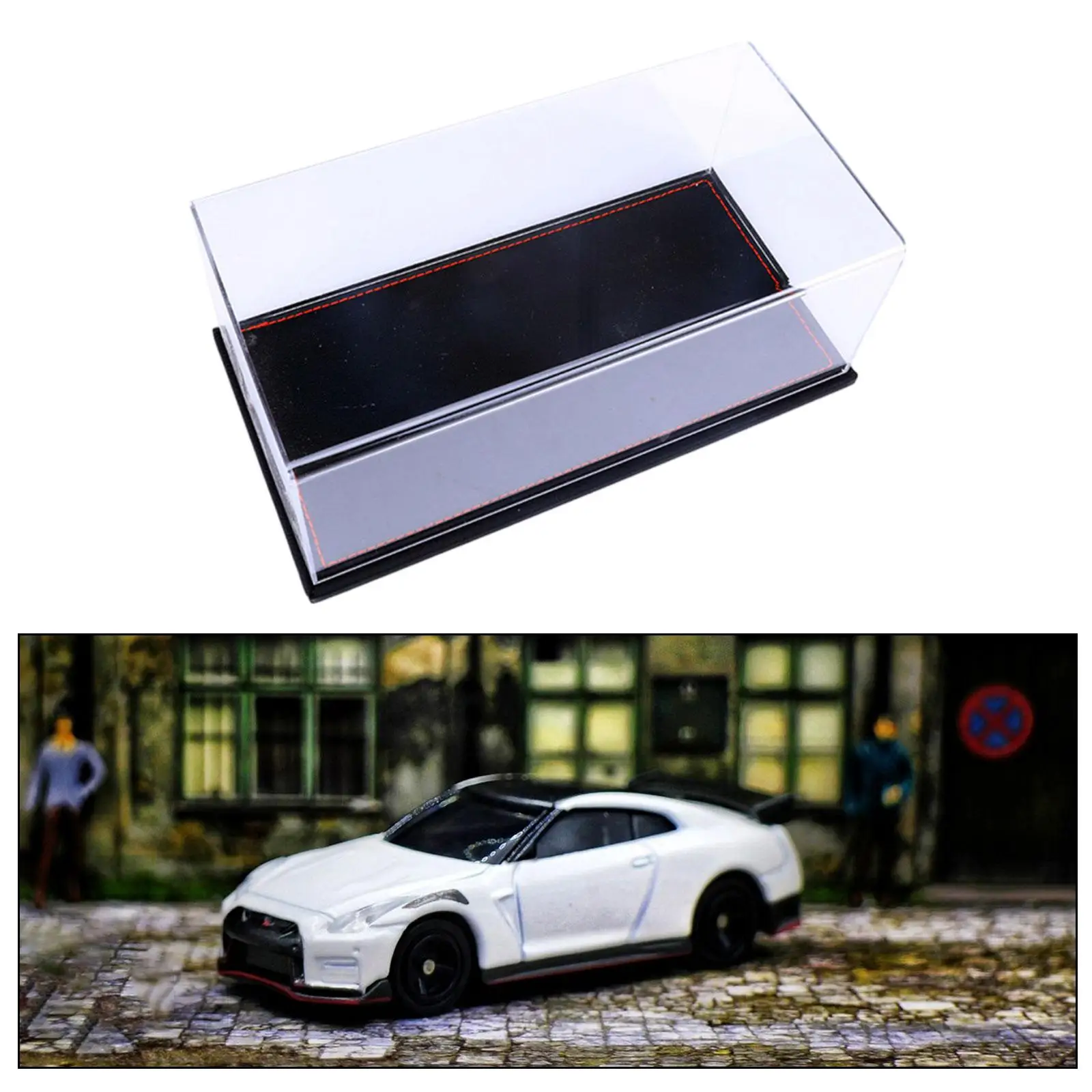 Acrylic Display Case Showcase Dustproof Storage for 1:24 Scale Model Cars Vehicle Scene Toy Figures Toys Collectibles Collection