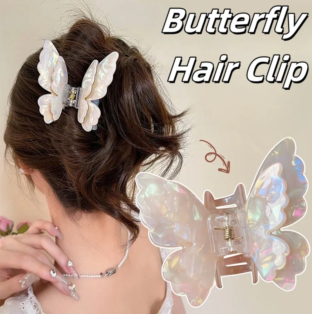 Pinza mariposa de acetato para el pelo de niña