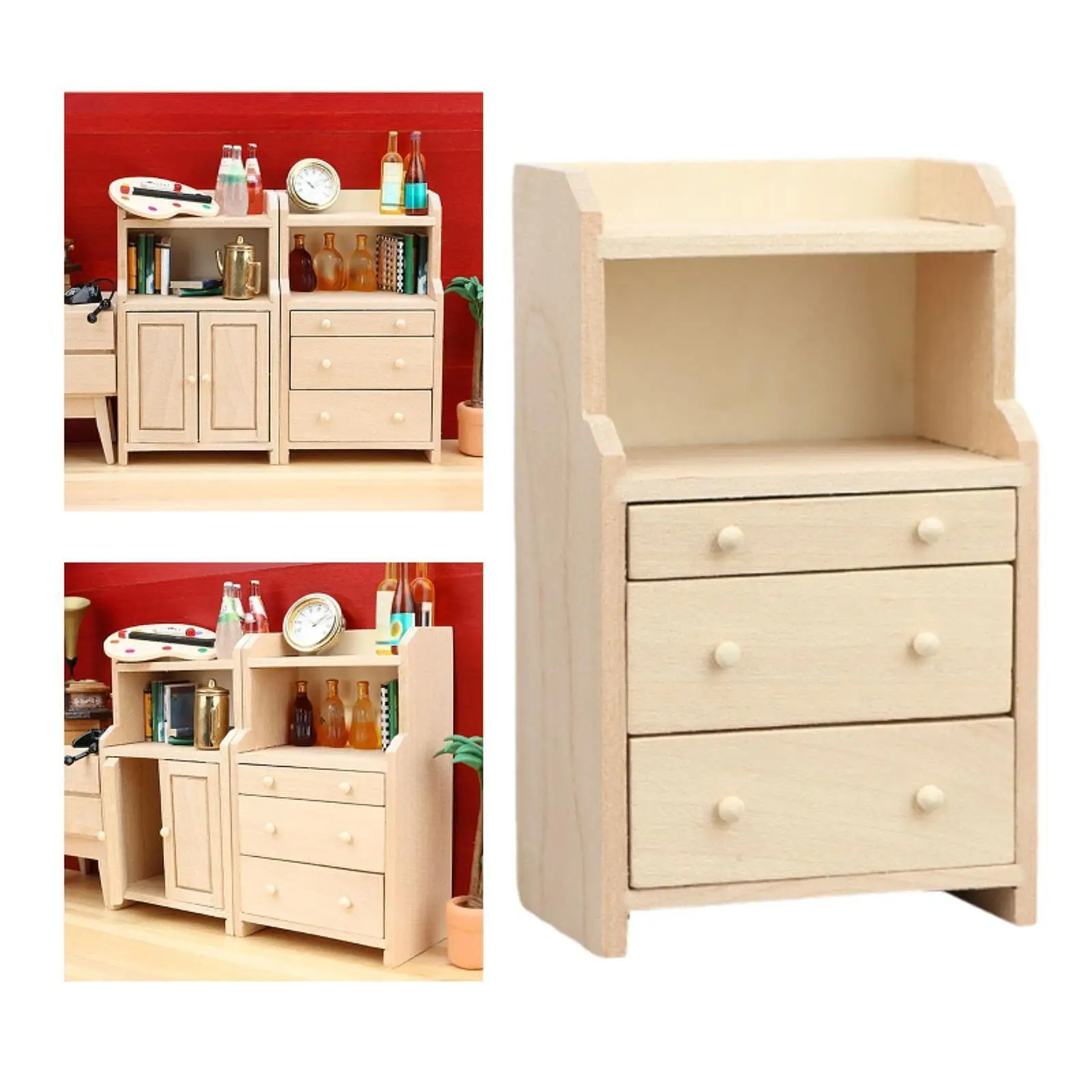 1:12 Scale Dollhouse Storage Unit Accessories for Home And Bedroom