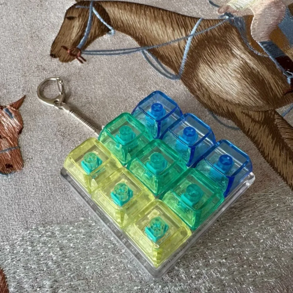 Nuevo DIY teclado Fidget llavero teclas botón Clicker juguete 9 teclas alivio del estrés dedo teclado tapa adulto - imagen 4