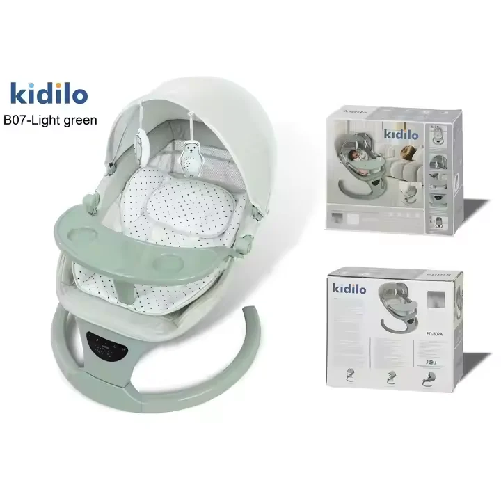 Mecedora oscilante eléctrica para bebés de 0 a 12 meses, diseño multifuncional cómodo, se puede utilizar para sentarse o acostarse - imagen 4