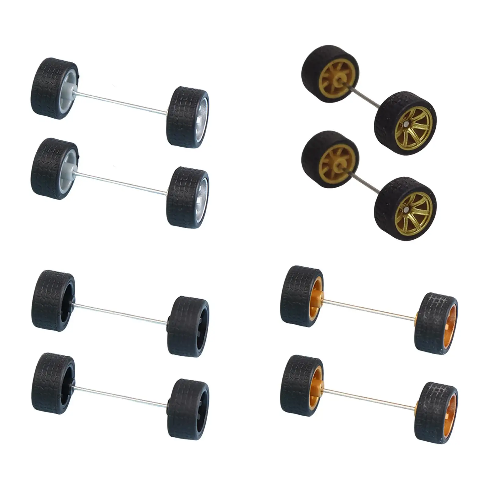 Par de llantas a escala 1/64 con mini eje de rodillo para coches fundidos a presión - imagen 3