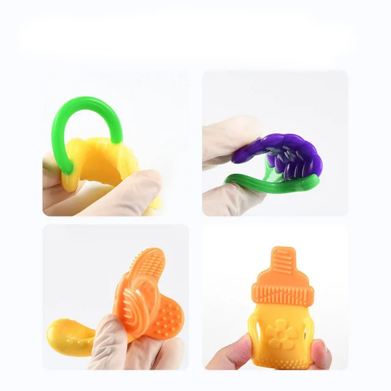 Cepillo de dientes de entrenamiento de silicona para bebé, mordedor seguro para niños, juguetes para masticar, anillo de dentición, regalo, masticar para bebé - imagen 2