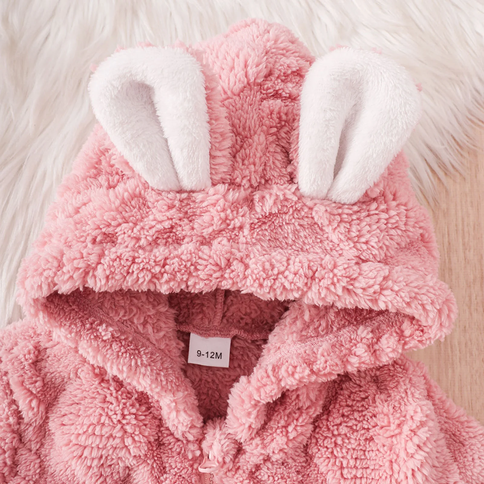 Tregren Mameluco de invierno con orejas de conejo para bebé niña - imagen 3
