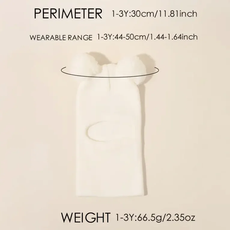 Gorro de invierno para bebé de 0 a 3 años con orejas de oso, gorro ligero y cálido a prueba de viento, tejido elástico suave para niños pequeños y bebés, fácil cuidado - imagen 5