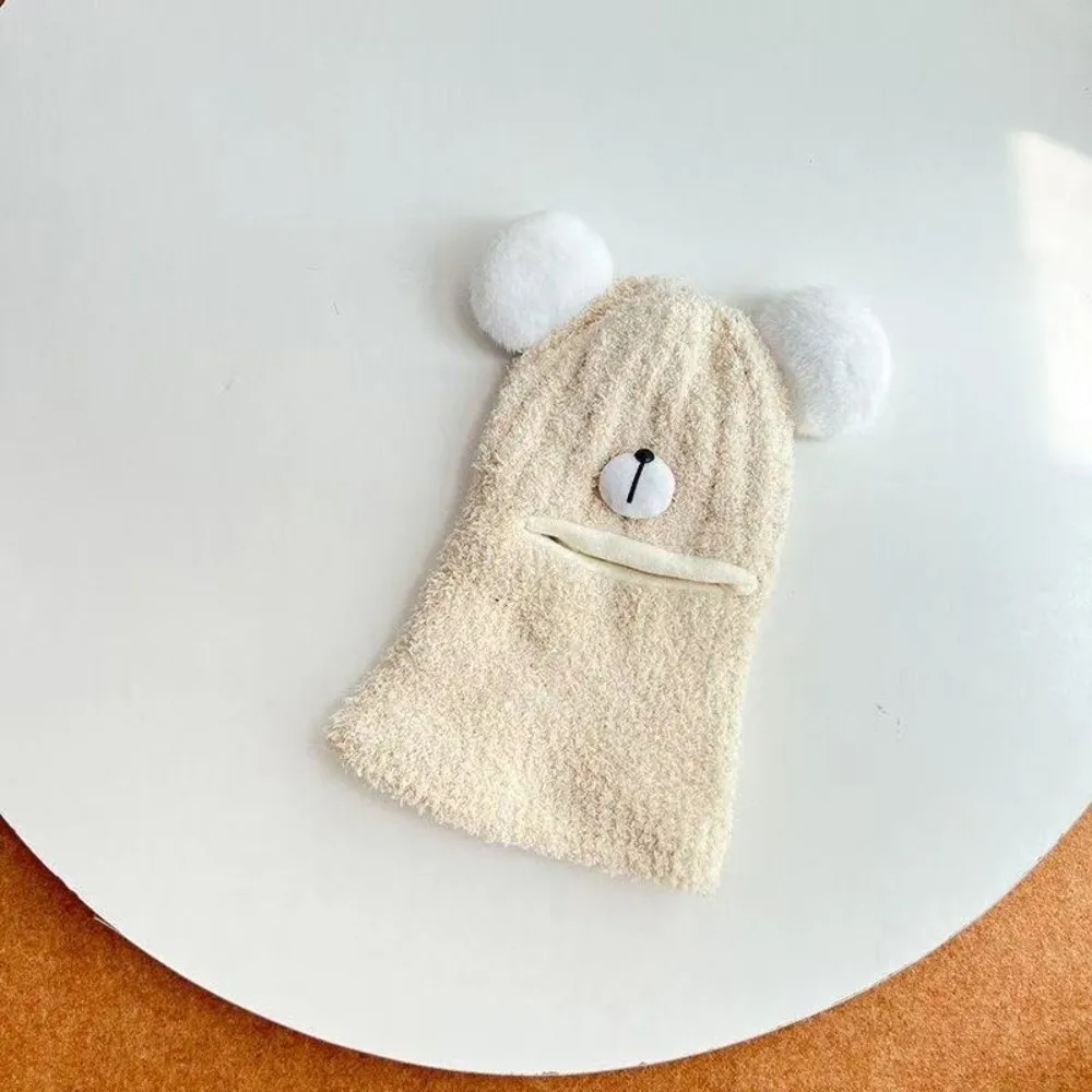 Nueva bufanda cálida máscara sombrero integrado a prueba de frío a prueba de viento calentador de cuello tejido lindo gorro de oso deportes al aire libre - imagen 4