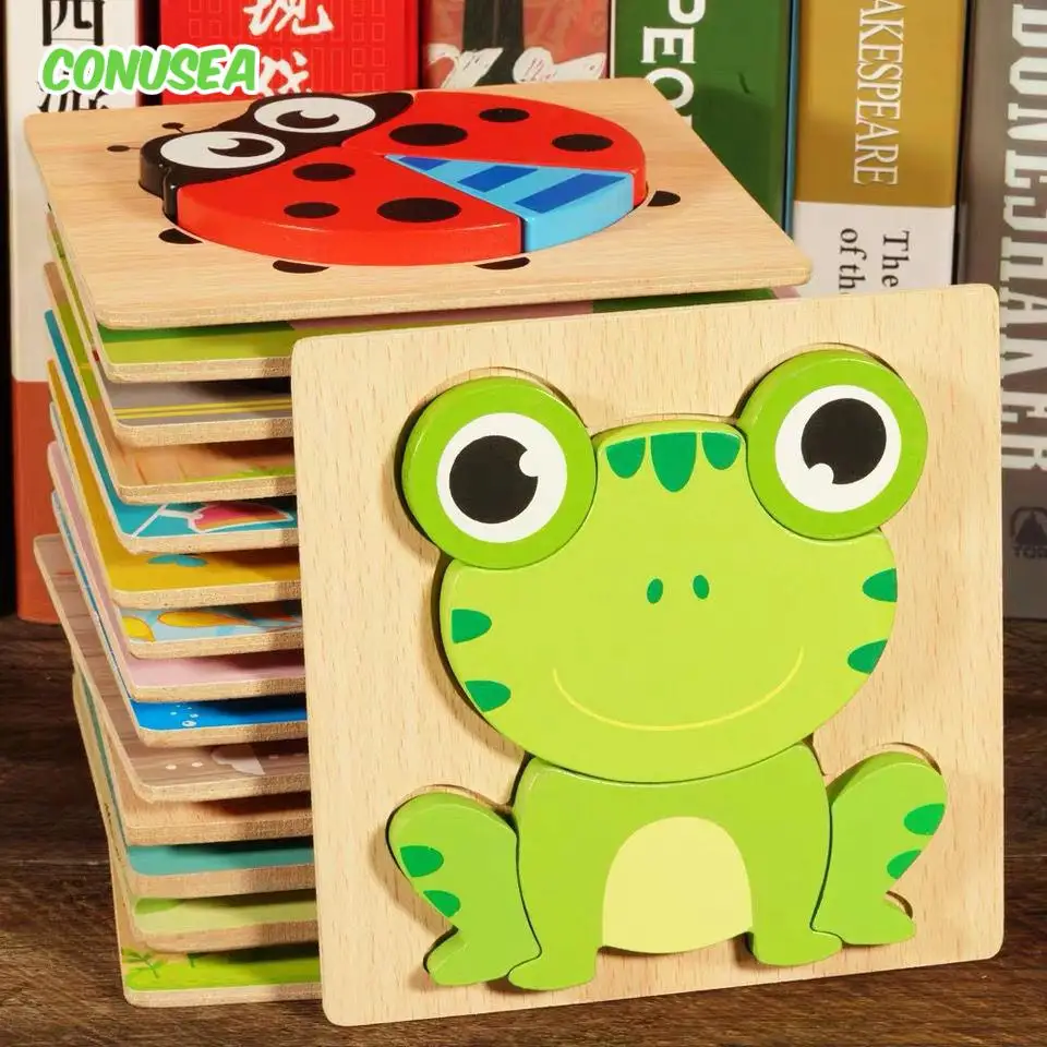 Puzzle Montessori de madera 3D para niños
