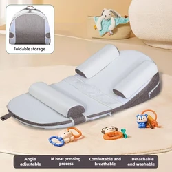 Almohada de alimentación para recién nacido, soporte ajustable para pendiente y columna vertebral, sin estrangulamiento, portátil, transpirable, lavable, certificado seguro