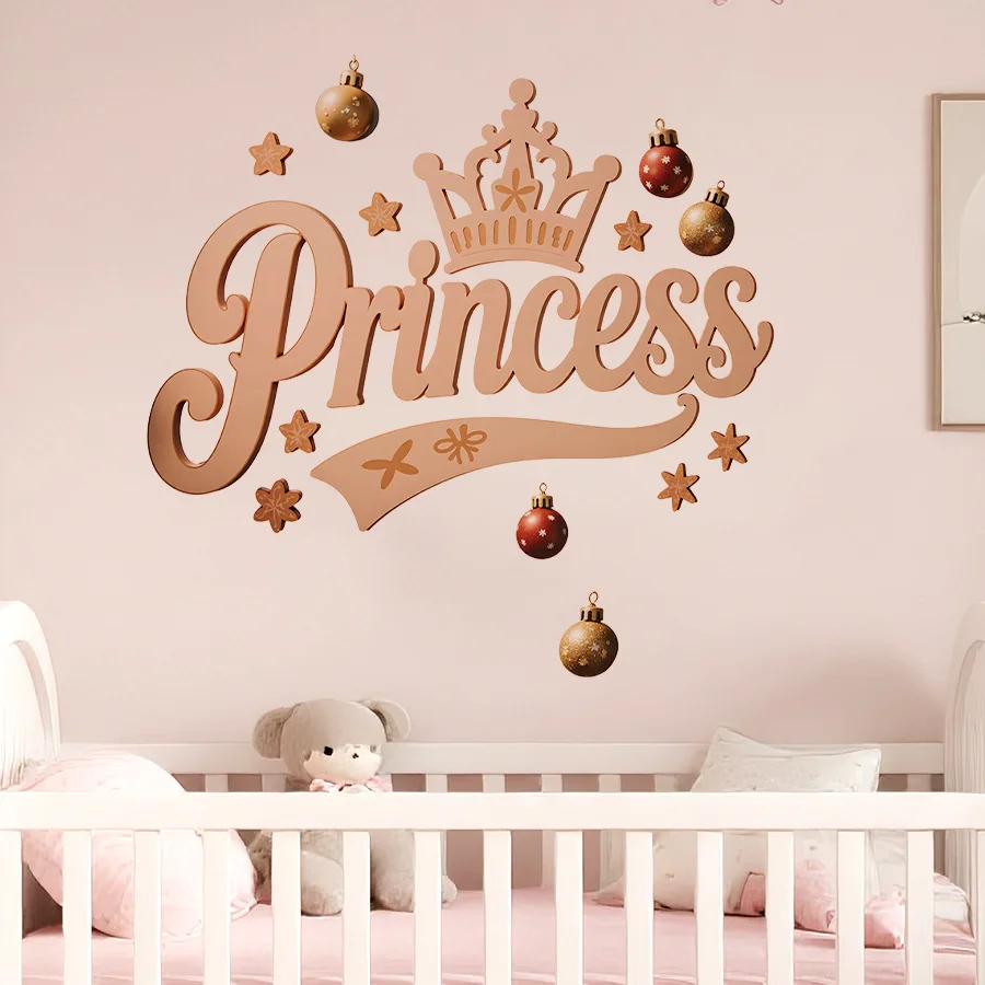 Pegatinas de pared de corona de princesa, pegatinas de pared decorativas autoadhesivas para fiesta y habitación de niños - imagen 5