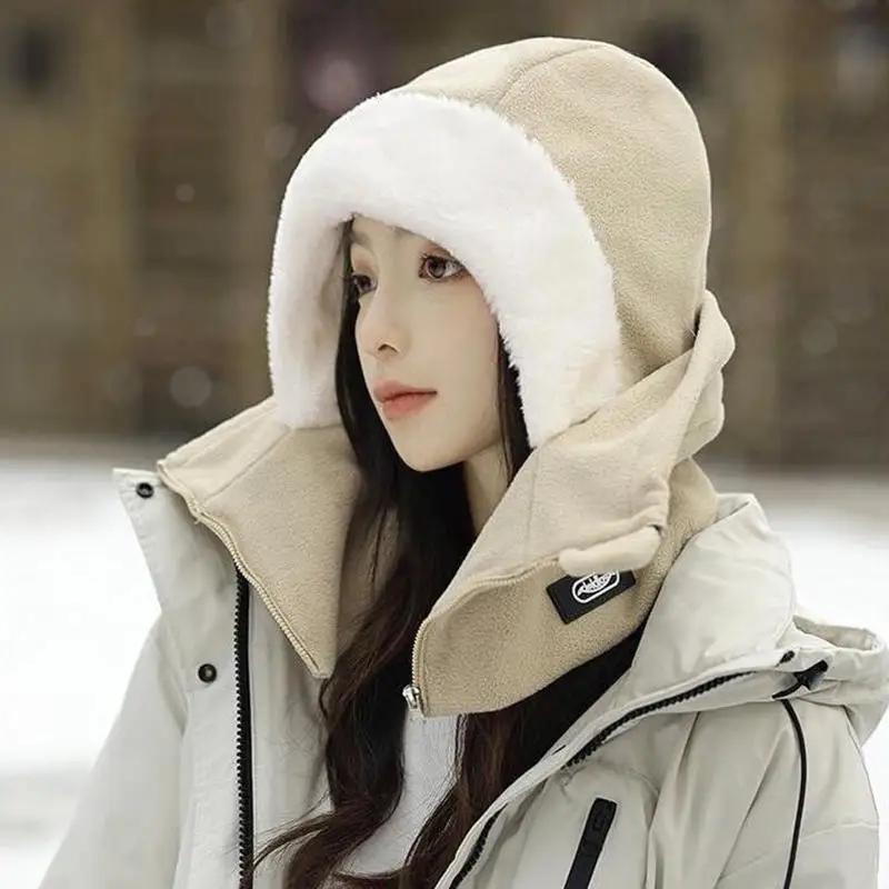 Gorro cálido para ciclismo con cuello y cara integrada, bufanda gruesa para ciclismo al aire libre, máscara facial cálida a prueba de viento y frío - imagen 3