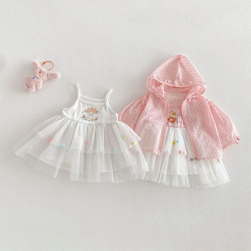 MILANCEL Vestido de primavera para niña con falda de niveles y gato
