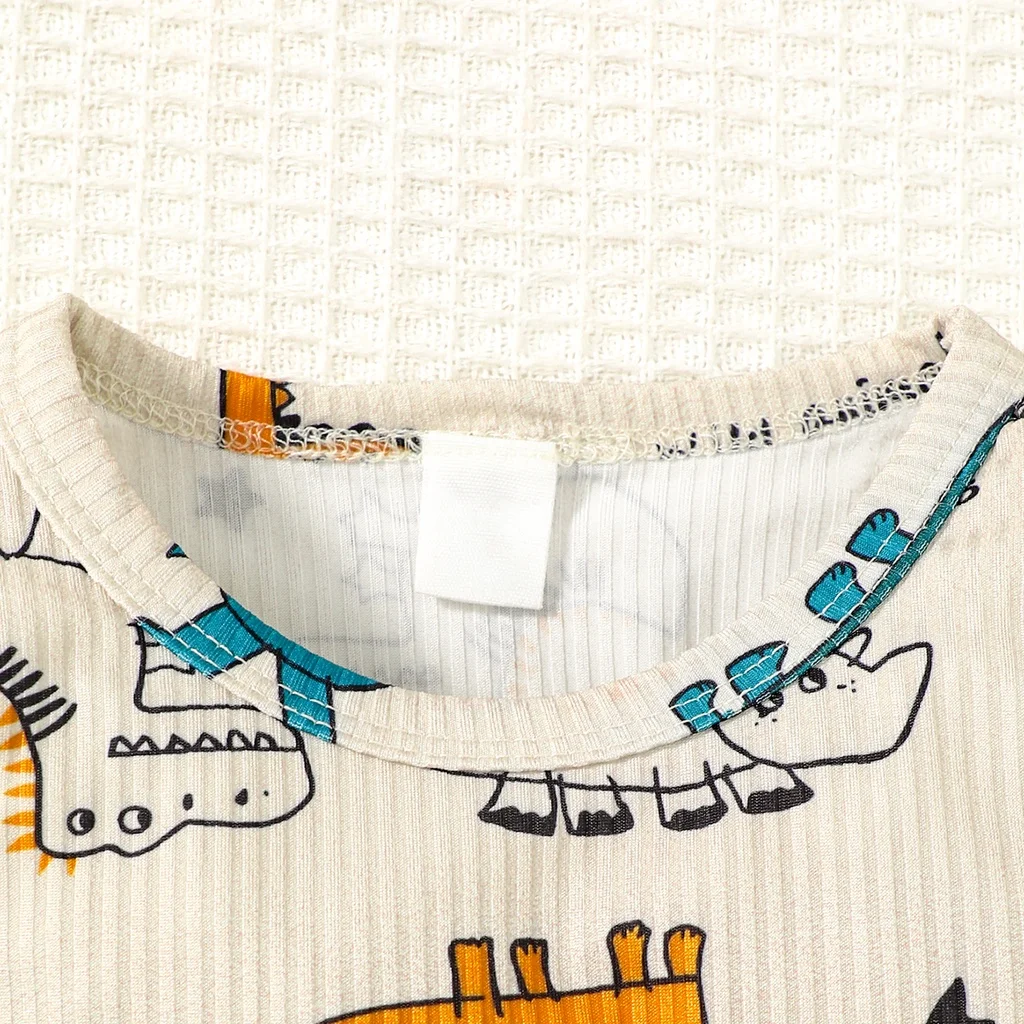 Conjunto de ropa para niño pequeño de 1 a 3 años, traje de manga larga con estampado de dinosaurio, Top y pantalones, pijamas para bebé, otoño - imagen 4